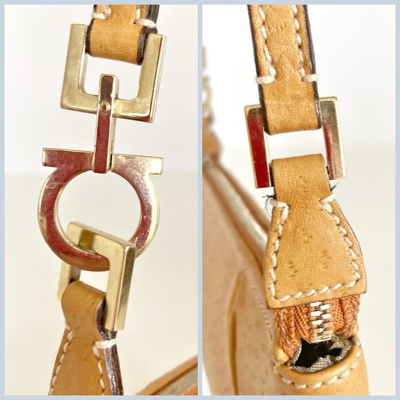 SALVATORE FERRAGAMO Lambskin Gancini Pouch Vintage Shoulder Bag - Picture 7 of 15